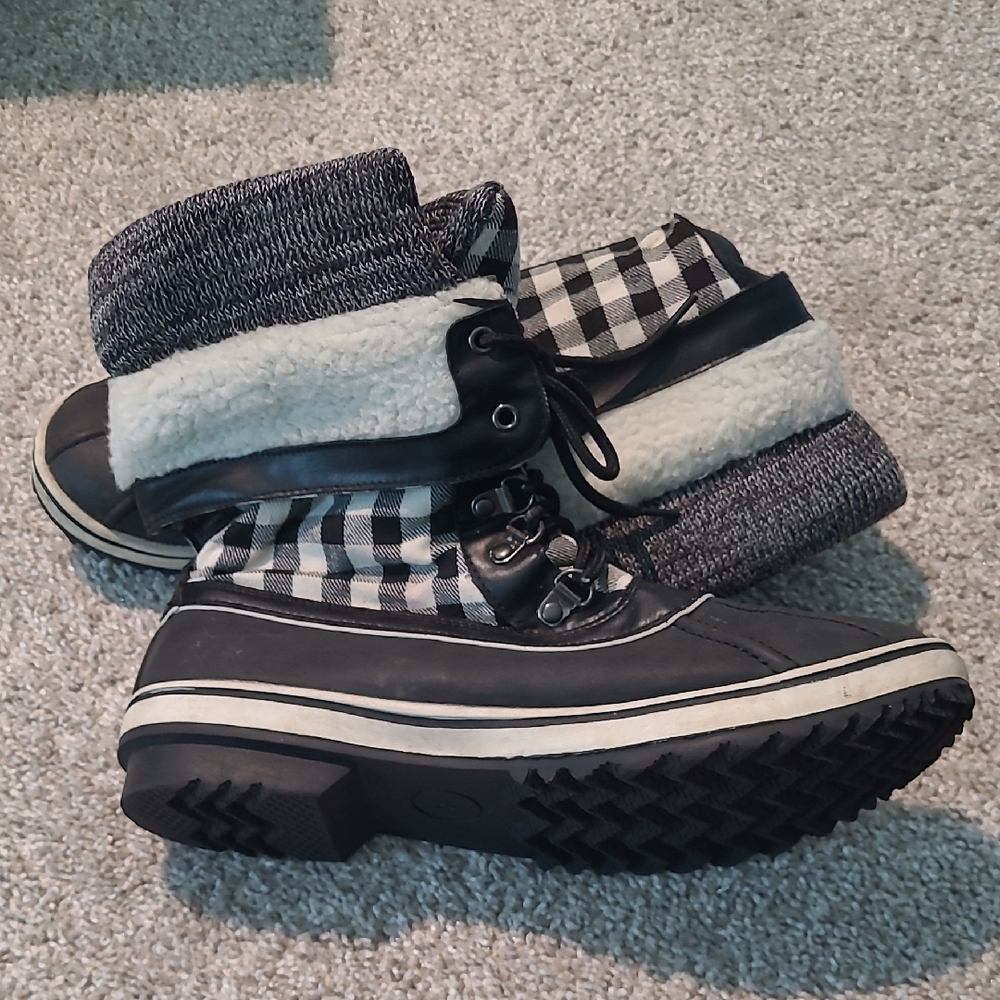 Black and White Winter Boots